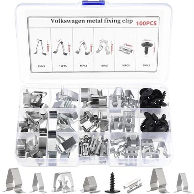 100 Stück Auto Innenverkleidung Befestigungsclips Metall Federclips für