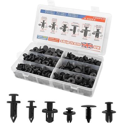 JNNJ 190-teiliges Universal Auto Befestigungsclips Set für Karosserie