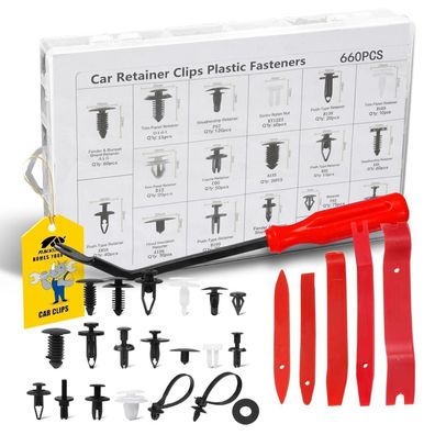 Mikkuppa 716tlg. Universal Auto Befestigungsclips Set mit Demontage Werkzeugen