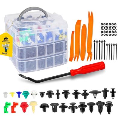 Mikkuppa 925 Universal Auto Befestigungsclips Set mit Demontagewerkzeugen und