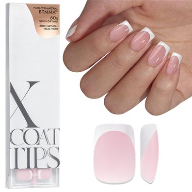 BTArtbox French Press On Nails Kurz Square, Soft Gel Nageltips mit Primer