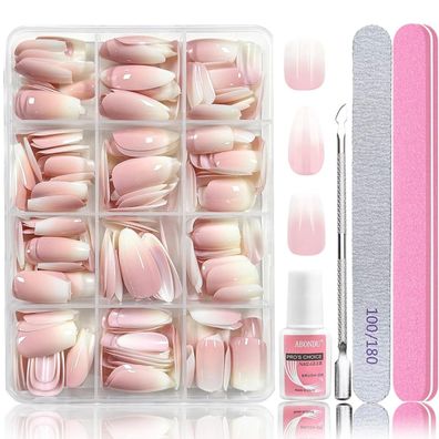 288 Stück Ombre Nägel zum Aufkleben, Press On Nails Set - Mandel, Square