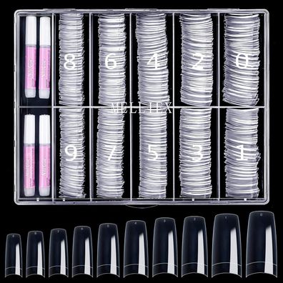 Melliex 500 Stück French Künstliche Nageltips Set - Falsche Acryl Nägel Tips