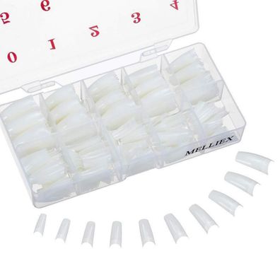 Melliex 500 Stücke Natürliche Französische Acryl Kunstnägel Tipps mit Box für