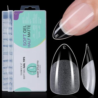Tomicca Almond Kurz Nageltips für Gelnägel - Gel Full Cover Nail Tips, 240