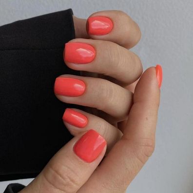KQueenest Koralle Press On Nails Kurz Eckig - Künstliche Nägel zum Aufkleben