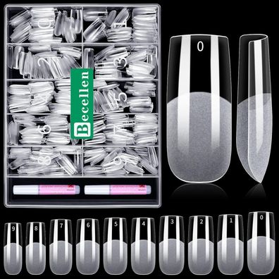 Becellen 500 Stück Künstliche Nagel Tips, Soft Gel Nageltips Fake Full Cover