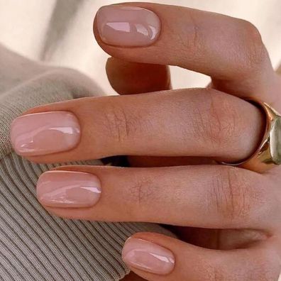 KQueenest Beige Press On Nails Kurz Eckig - Künstliche Nägel zum Aufkleben