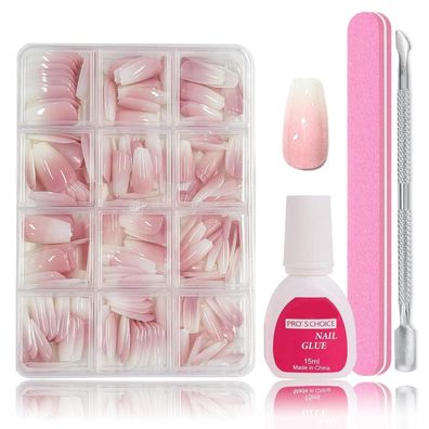 Songqee Falsche Nägel Tips Set - 240 Stück Französisch Ballerina Nail Art
