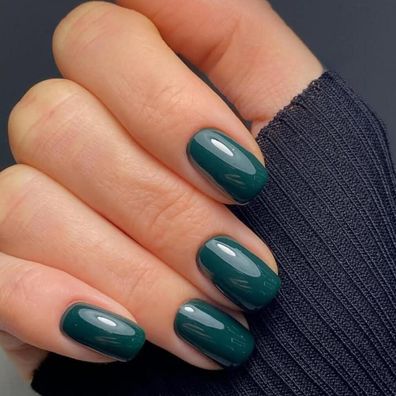 KQueenest Dunkelgrün Press On Nails Kurz Eckig - Künstliche Nägel zum