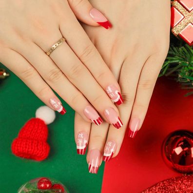 Daruur 24 Stück Full Cover Press on Nails, Klebenägel für Frauen & Mädchen
