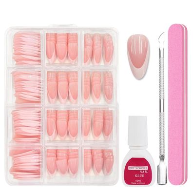 240 Stück Medium Almond French Press On Nails - Künstliche Nägel zum Aufkleben