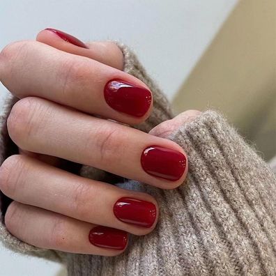Songqee 24 Stück Kurze Glänzende Rote Nägel zum Aufkleben - Acryl Full Cover