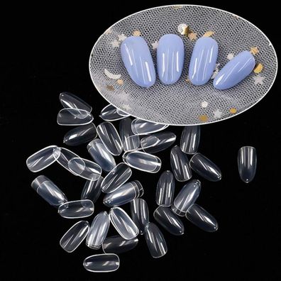 Sethexy 500 Stück Kurz Oval Falsche Nägel Vollständige Abdeckung Acryl