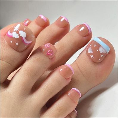 Daruur 24 Stück Full Cover Press on Nails - Vielfältige Farben & Stile für