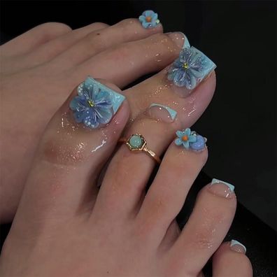 Daruur 24 Stück Full Cover Press on Nails - Vielfältige Farben & Stile für