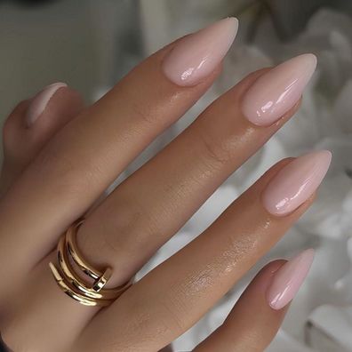 KQueenest 30 Stück Pastellrosa Press On Nails Kurz Mandel - Natürliche