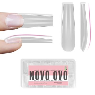 NOVO OVO XXL Sculpted Square Nagelspitzen für gebogene Nägel, 300 Stück, 15