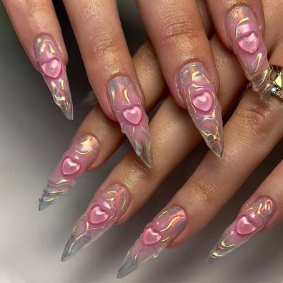 Daruur 24 Stück Full Cover Press on Nails, Klebenägel für Frauen und Mädchen