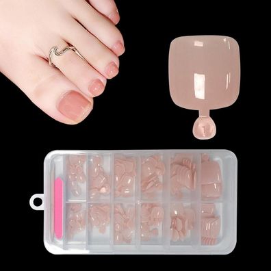 Zahrvia 120 Stück Künstliche Fußnägel French Tips Full Cover Acryl Zehen