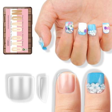 NOVO OVO Extra Short Nagelspitzen für breite/kurze Nagelbetten, 320 Stück, 16