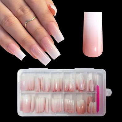 Zahrvia Falsche Nägel Tips Set - 120 Stück Französisch Gradient Kurz Square
