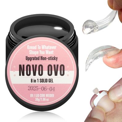 NOVO OVO Fester UV Nagel Gel Kleber für Künstliche Nägel & Dekoration - 30g