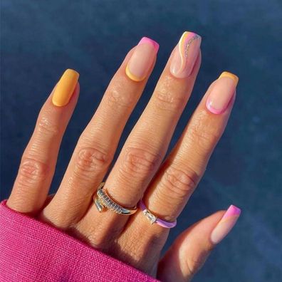 Daruur 24 Stück Full Cover Press on Nails, Klebenägel Fingernägel für Frauen