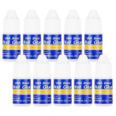 LOPHE Nagelkleber für Kunstnägel, 30g (10x3g), Extra Stark & Schnelltrocknend