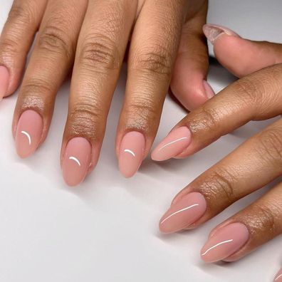 Ceboic 24 Stück Beige Rosa Press on Nails Mittel Mandel Fingernägel Zum