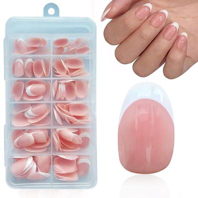 SanFangyue French Press On Nails Short Almond, 168 Stück Full Cover Nageltips