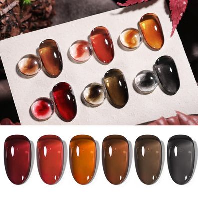 BORN PRETTY UV Nagellack Set Jelly Braun Rot Schwarz - Gel Nagellack für