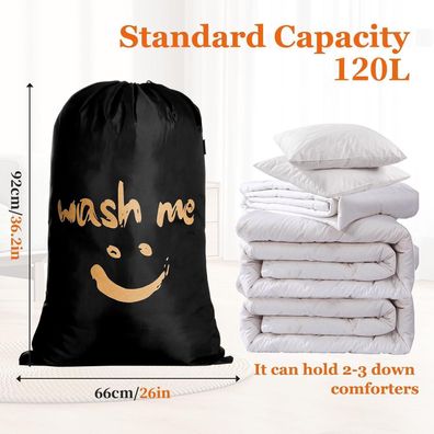 Ihomagic 3er Pack Wäschesäcke für Schmutzwäsche, 120L, Staubfest, Faltbar