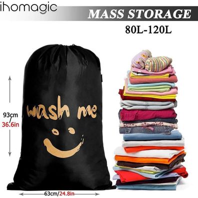 Ihomagic 2er Set Wäschesack Camping 120L, 420D Nylon Schmutzwäschebeutel mit