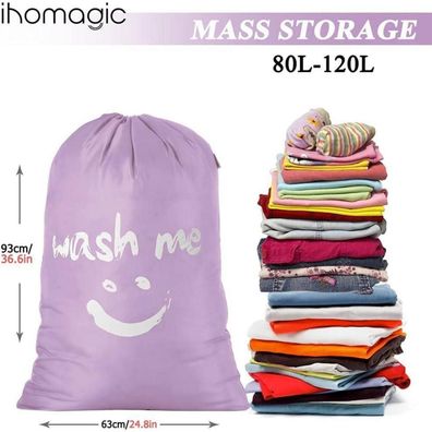 2er-Pack Ihomagic Wäschesack Reise, 120L, faltbar, aus robustem 420D Nylon