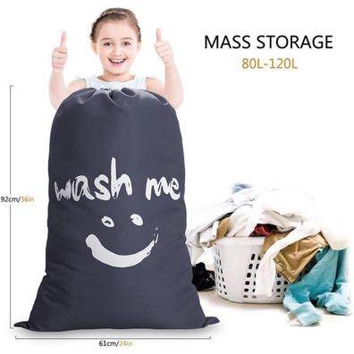 Ihomagic Wäschesack Reise Schmutzwäsche Wäschetasche Groß Faltbar 120L 66x92 cm
