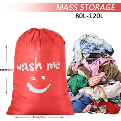 Ihomagic 120L Wäschebeutel aus 420D Nylon mit Smiley-Gesicht, faltbar, für
