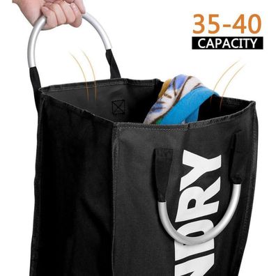 Ihomagic Wäschekorb faltbar, Wäschesack 35L, 33x23x53 cm, 600D Oxford Stoff