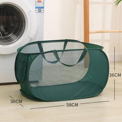 RunFar shop Faltbarer Wäschekorb Pop-Up-Design mit Seitentasche, groß, 75L, 2