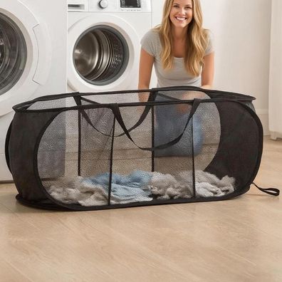 RunFar shop Pop Up Wäschekorb faltbar 36x36x80 cm, 100L, mit Griff