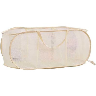 RunFar shop Pop Up Wäschekorb 90L Faltbar Beige - Aufbewahrungskorb für