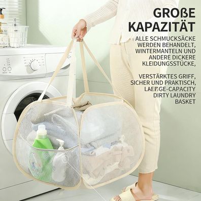 RunFar shop Pop Up Wäschekorb Faltbar 2 Stück Wäschetonne mit Griff