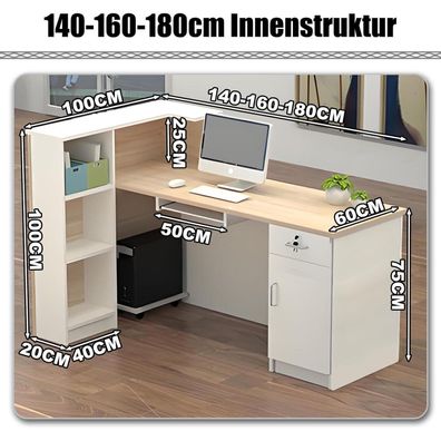 Kailodi Empfangstheke Rezeptionstheke Verkaufstresen aus Holz mit Stauraum
