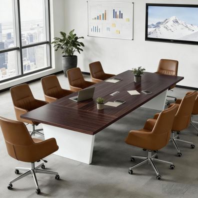 Konferenztisch Büro, Moderner Besprechungstisch Groß, Stabiler Meetingtisch mit