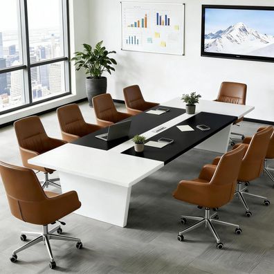 Konferenztisch Büro, Moderner Besprechungstisch Groß, Stabiler Meetingtisch mit