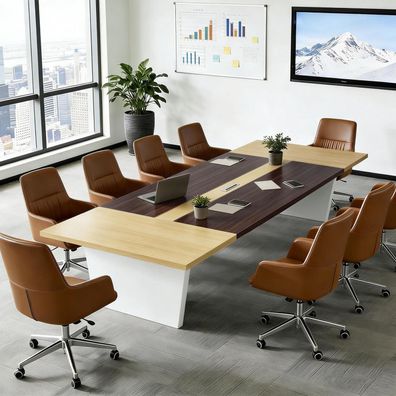 Konferenztisch Büro 200x120x74cm H, Moderner Besprechungstisch mit 2,5 cm