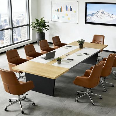 Konferenztisch Büro 200x120x74cm, Moderner Besprechungstisch mit 2,5 cm