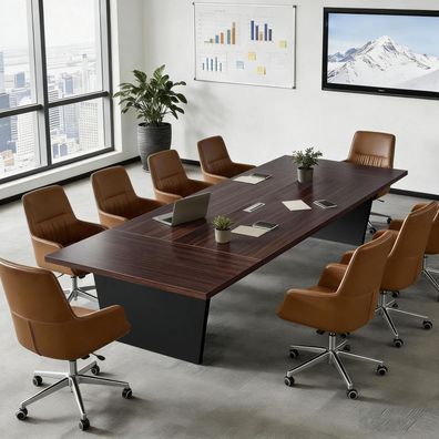 Konferenztisch Büro 240x100x74cm, Moderner Besprechungstisch mit 2,5 cm