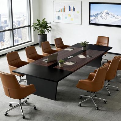 Zrbddef Konferenztisch Büro 180x100x74cm, Moderner Besprechungstisch mit 2,5cm