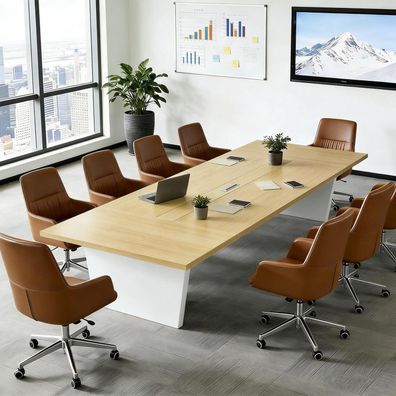 Konferenztisch Büro 200x120x74cm, Moderner Besprechungstisch mit 2,5 cm
